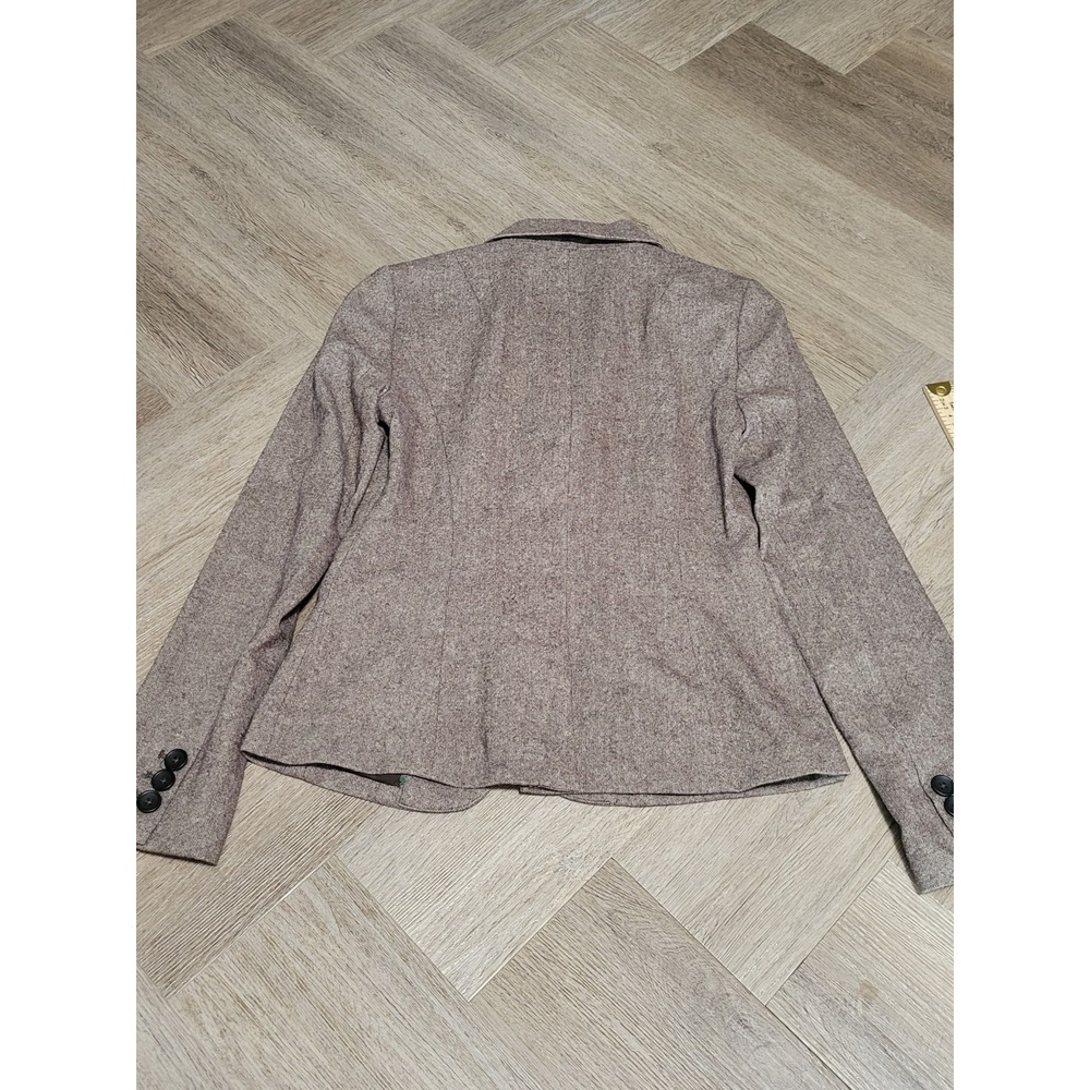 Banana Republic Womens Brown Tweed Blazer Two Button Wool Blend Jacket Size 0 - Picture 2 of 8